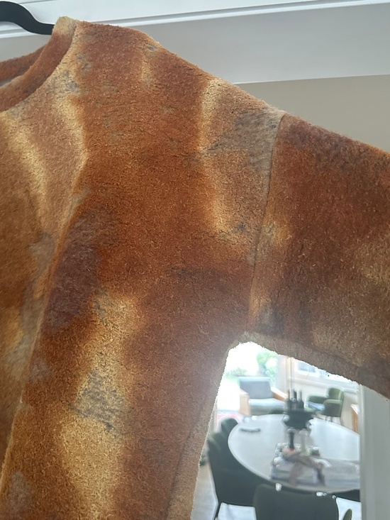 RITA ROW Dizz Autumnal-Hued Dropped Shoulder Abstrat Wool Blend Sweater Size XL - Picture 10 of 15